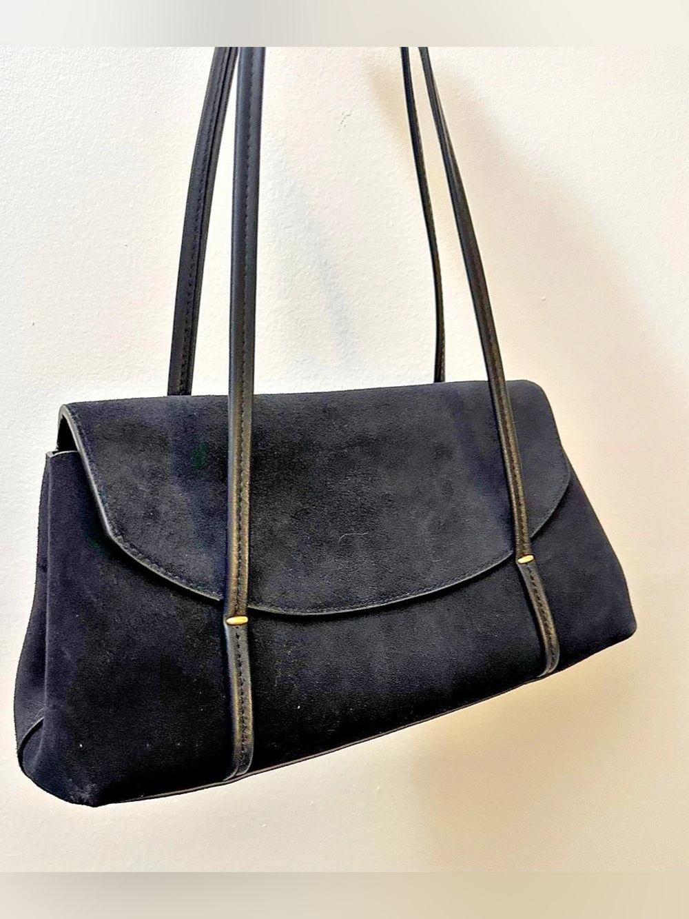Madewell Lexington shoulder bag - navy blue suede